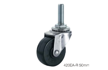 ハンマーキャスター 420EA (φ40～150)(ねじ込み式・自在)(M12 p＝1.75)(クロームメッキ)